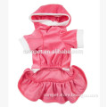 Pet Clothing Camellia Dark Pink Velvet Dog Layered Dress